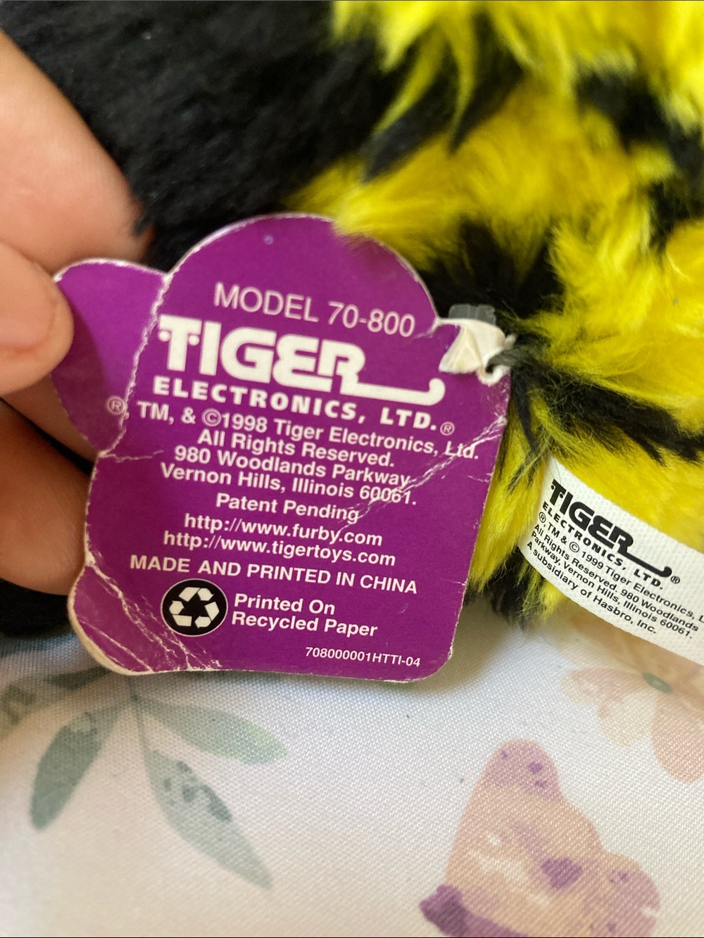 Vintage 1998 Furby Bumble Bee Yellow & Black Stripes For Repair or Parts Tiger - Picture 4 of 6